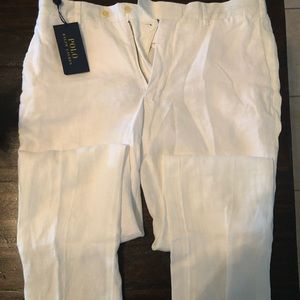 White Ralph Lauren Men’s Linen Pants, Slim Fit